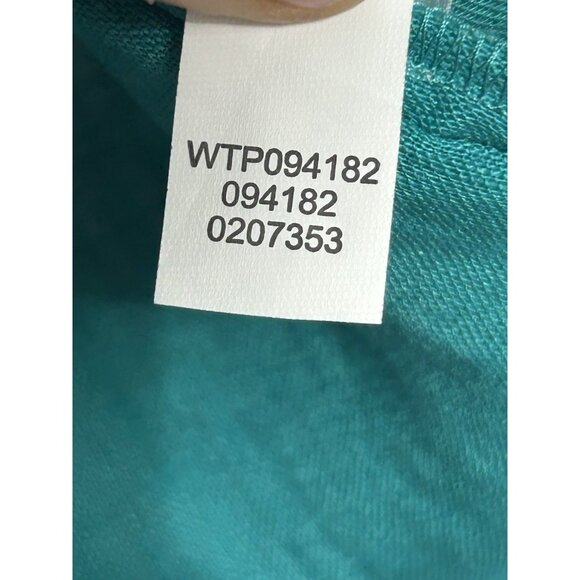 J. Jill Love Linen Essential Shirt Button Up Long Sleeve Green Turquoise Large L - Picture 7 of 7